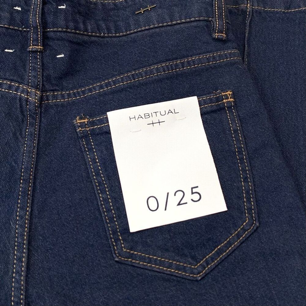 ⚡️SALE⚡️Habitual Pin-tuck Dark Wash Straight Leg Denim Jeans Size 0/25 TALL NWT - Picture 6 of 10